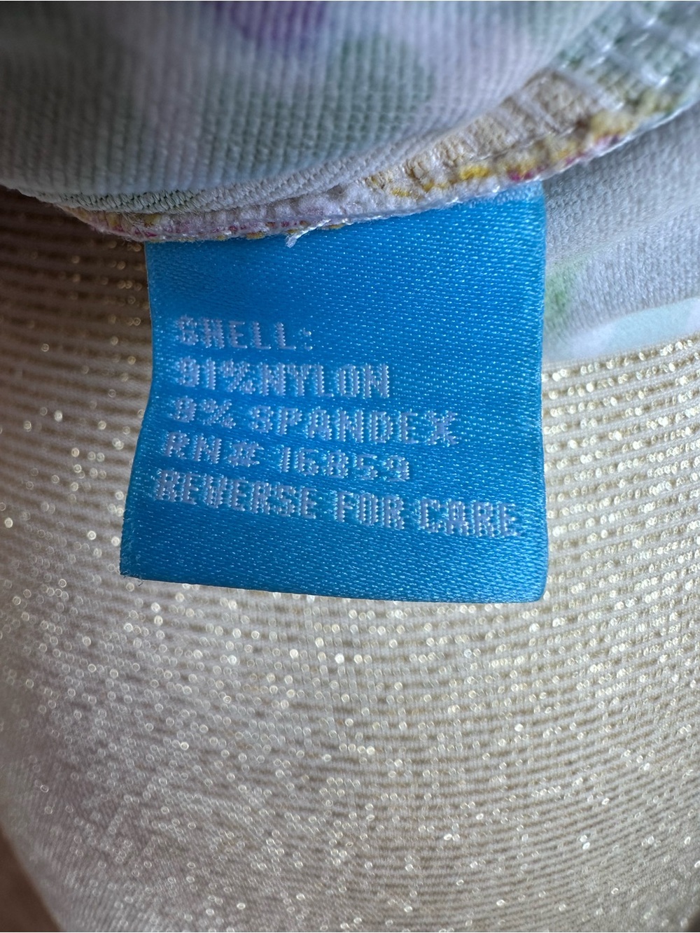 J. McLaughlin Blue Care Tag with Pastel Floral Fabric - Picture 5 of 6